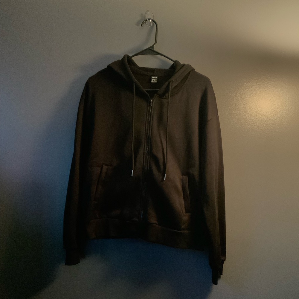 All Black Zipup Hoodie Sweatshirt